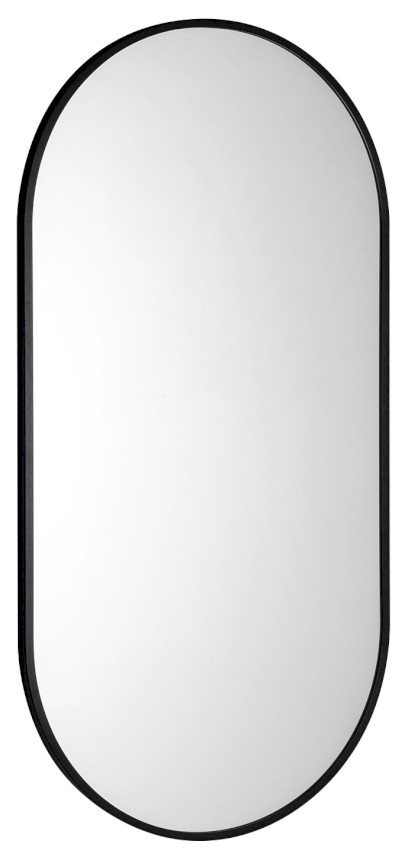 AROWANA oválné zrcadlo v rámu 45x90cm, černá mat AWB4590