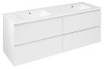 EZARA dvojumyvadlová skříňka 140x55x46cm, bílá lesk EZ141-3030