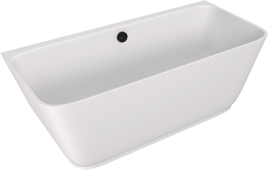 72430MAT (58366) SKYLLA nástěnná stojící vana litý mramor 170x75x60cm, bílá mat 72430MAT