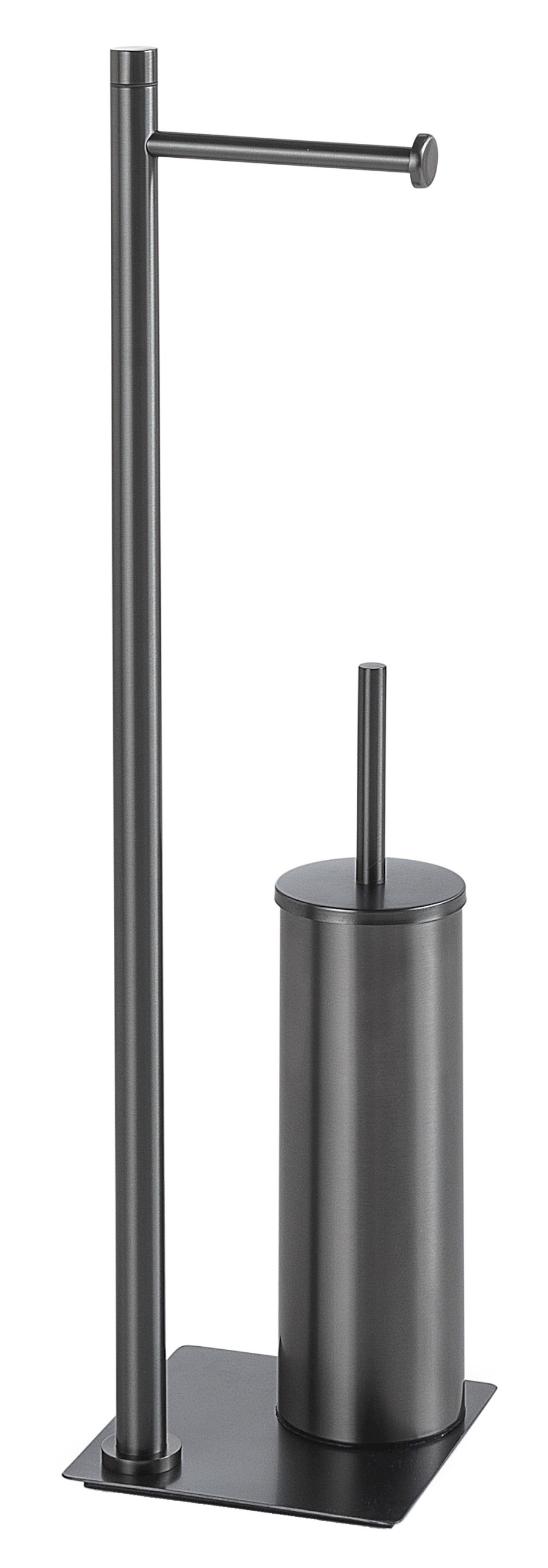 TRILLY stojan s držákem na toaletní papír a WC štětkou, hranatý, gun metal TR3281