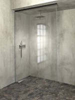 ARCHITEX sada pro uchycení skla, podlaha-stěna-strop se spádovou lištou, 1615x2600mm, levá, černá mat AX2616BL