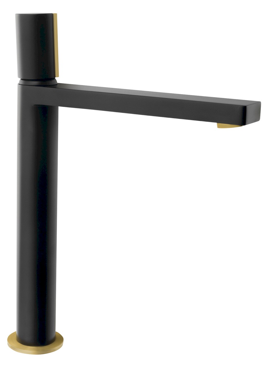 ZT092 (56225) KAISA stojánková umyvadlová baterie vysoká, 235mm, černá/zlato mat ZT092