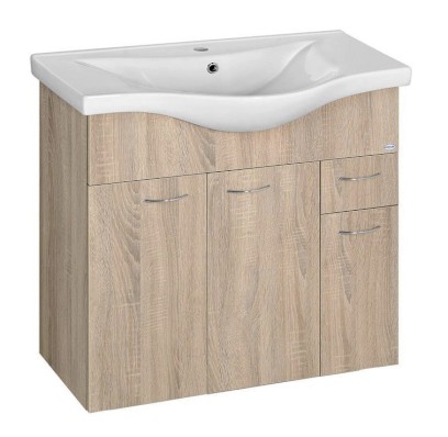 KERAMIA FRESH umyvadlová skříňka 74,5x74x34,7cm, dub platin 50083