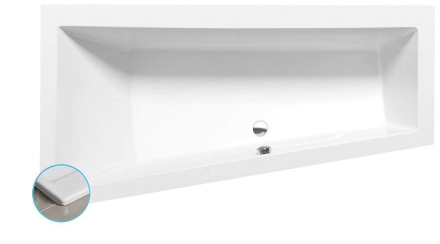 ANDRA L SLIM asymetrická vana 180x90x45cm, bílá 72872S