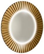 PRIDE STRIP kulaté zrcadlo s LED osvětlením v rámu ø 90cm, bronz PD954