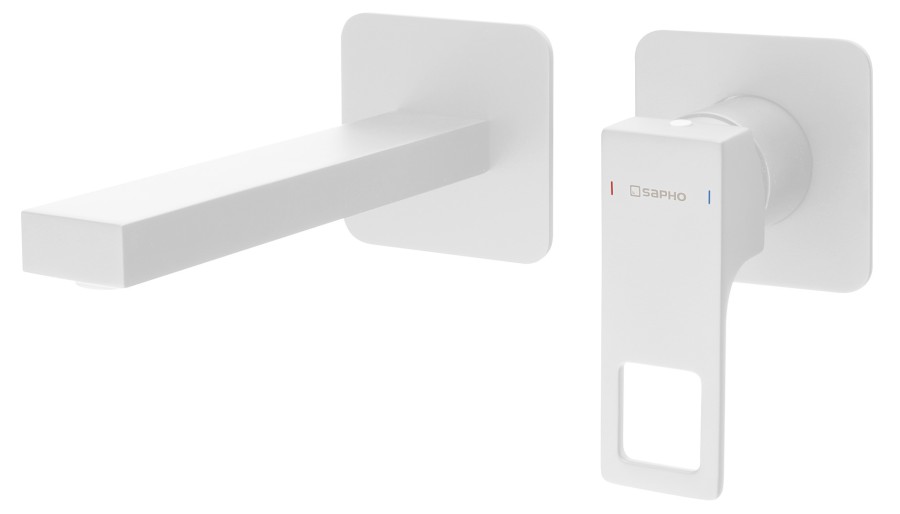 FORATA podomítková umyvadlová baterie, délka hubice 18,5cm, bílá mat FT018/14