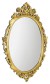 DESNA oválné zrcadlo ve vyřezávaném rámu, 80x100cm, zlatá IN352