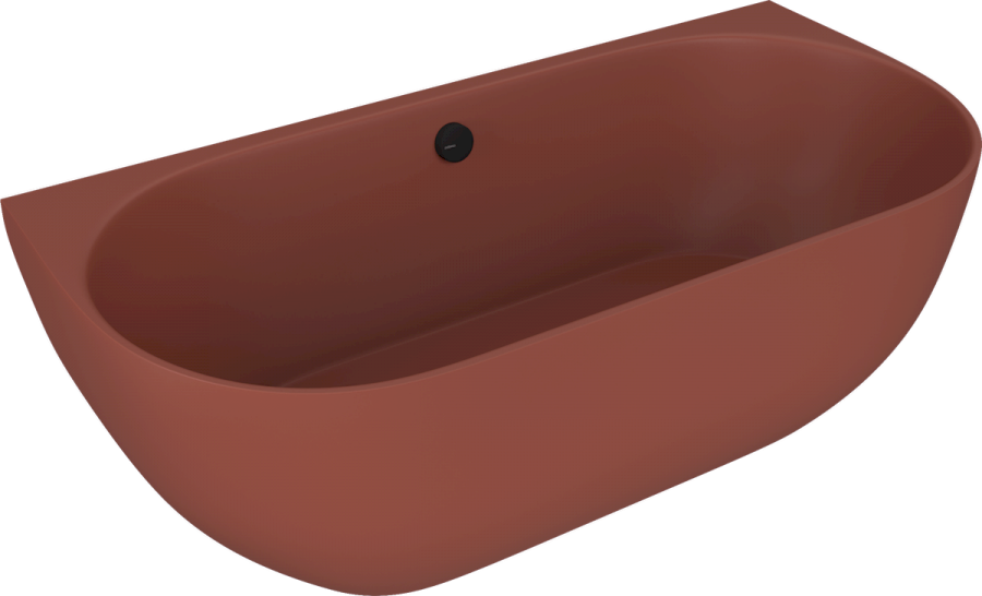 PAGODA nástěnná vana litý mramor 170x85x58cm, hnědá mat 72976.71