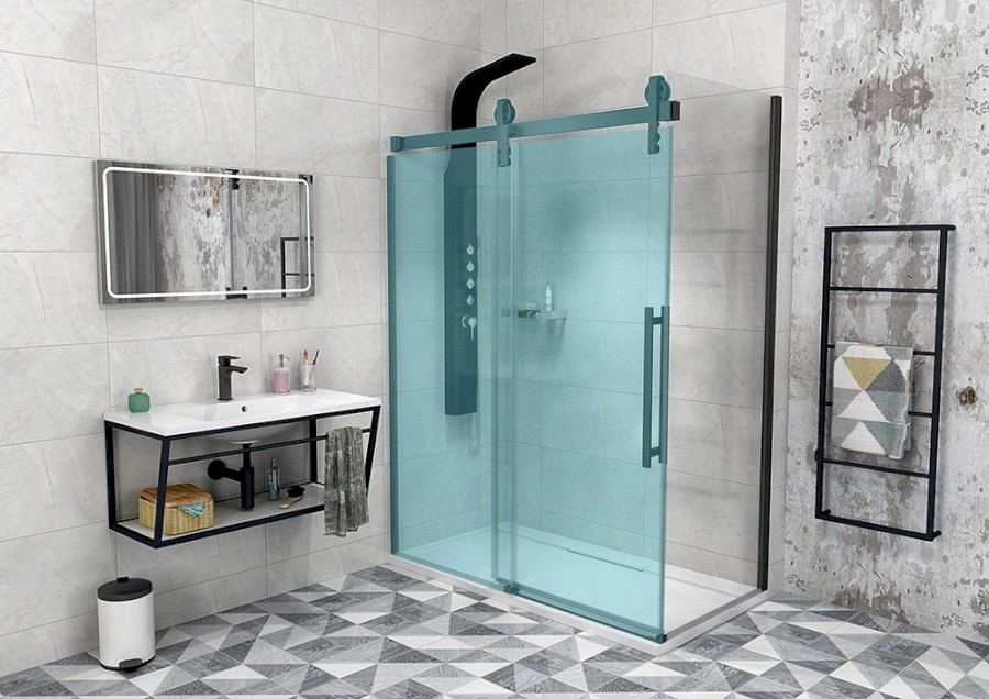 VOLCANO BLACK boční stěna 800 mm, čiré sklo GV3480