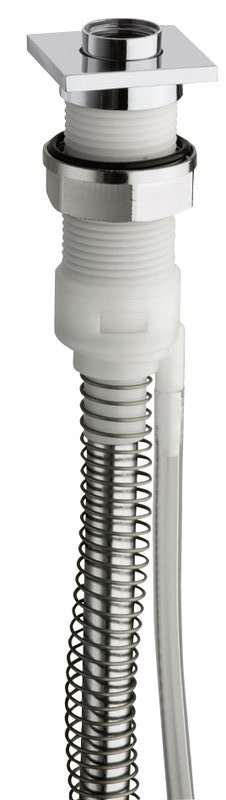 FOLLOW ME sprchová průchodka s odvodněním na okraj vany vč. hadice a drenážního kusu, hranatá, chrom PD468