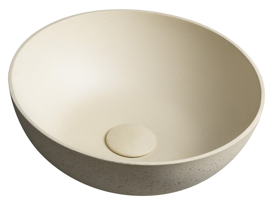 FORMIGO betonové umyvadlo na desku, Ø 39cm, žlutá mat FG322