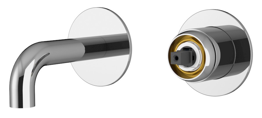 UT110-1 (60945) ULTRAMIX tělo podomítkové dvouprvkové umyvadlové baterie, hubice 10cm, chrom UT110-1
