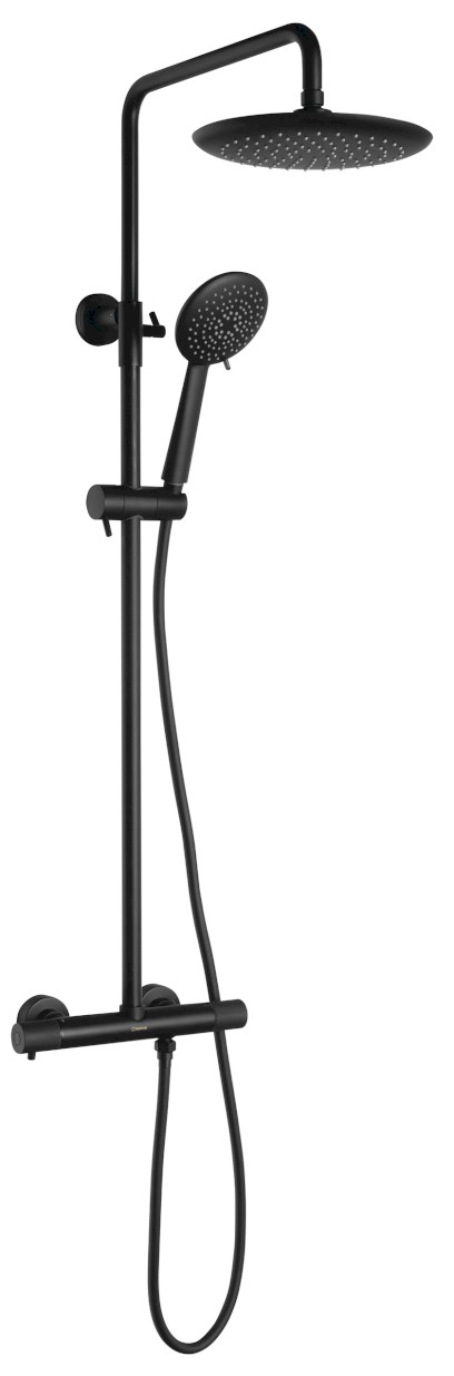 SOLARIS sprchový sloup s termostatickou baterií, černá mat WD139B