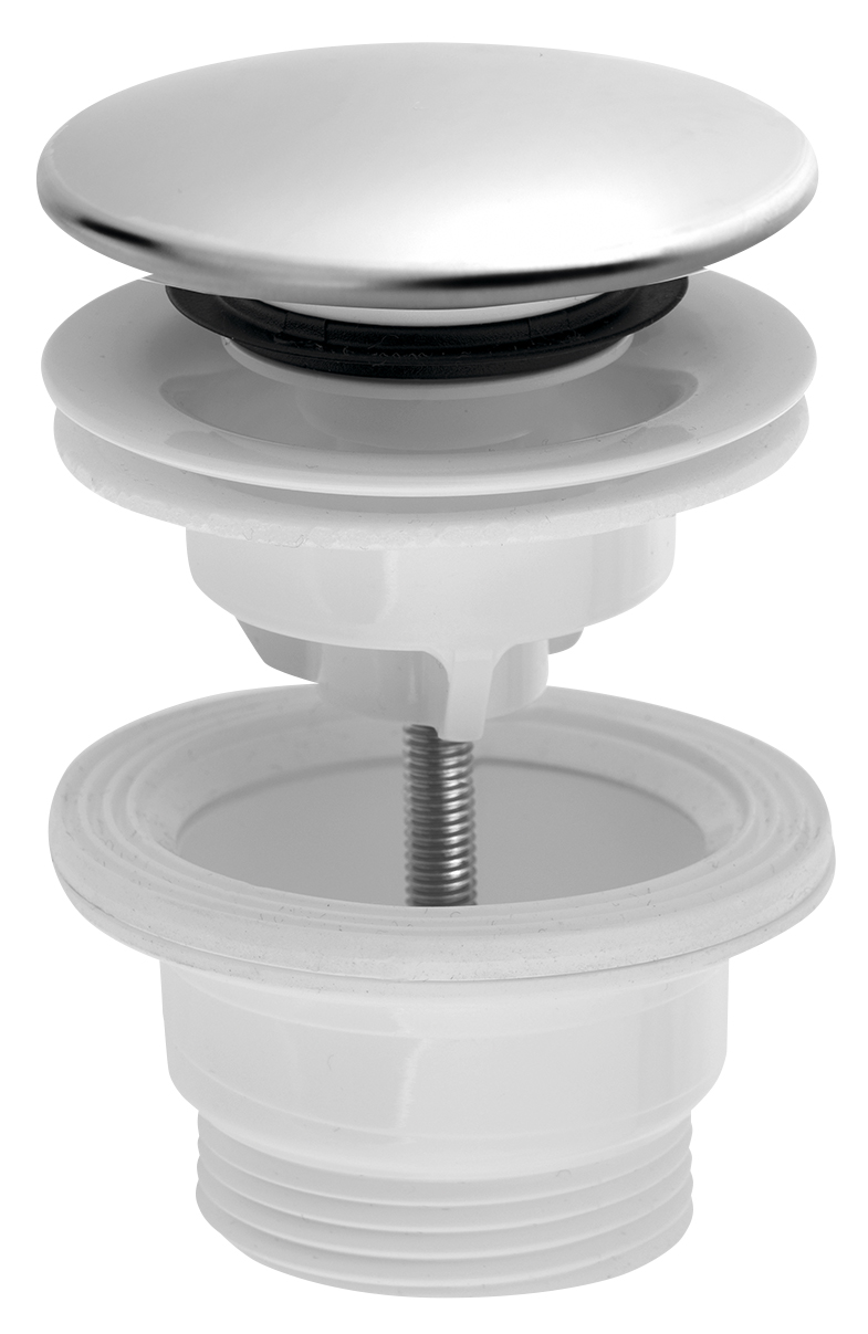 151.308.1 (58685) Umyvadlová výpust 5/4“, click-clack, velká zátka, 4-45mm, ABS/nerez 151.308.1