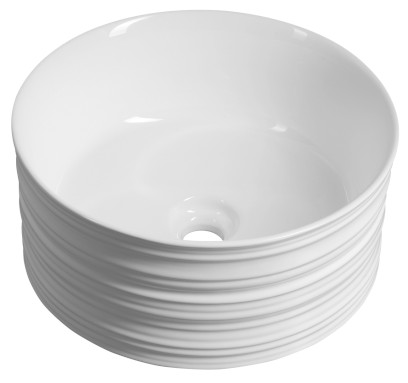 ALETTE keramické umyvadlo na desku, vysoké, Ø 41cm, bílá AR459