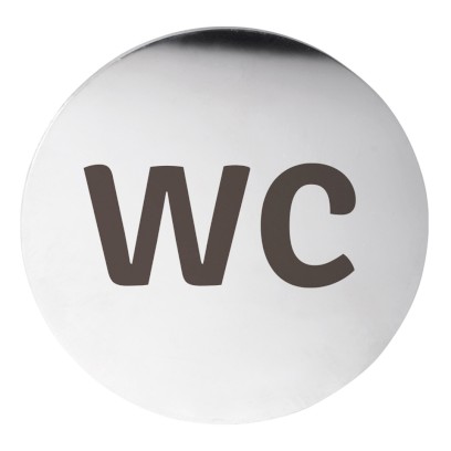 Cedule WC, Ø 75mm, nerez mat XP117