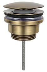 CV1110BR (60226) Umyvadlová výpust 5/4“, click-clack, velká zátka, 5-65mm, bronz CV1110BR