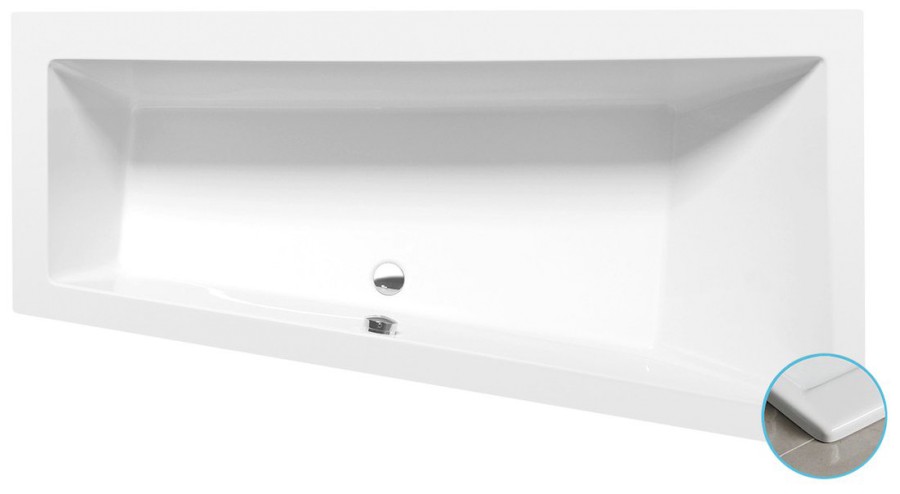 ANDRA R SLIM asymetrická vana 170x90x45cm, bílá 81511S