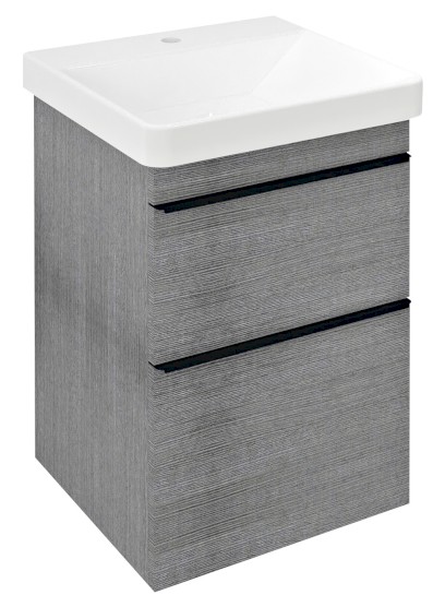 SITIA umyvadlová skříňka 46,4x70x44,2cm, 2xzásuvka, dub stříbrný SI050-1111