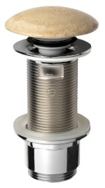 2401-901 (40881) BLOK umyvadlová výpust 5/4“, click-clack, zátka leštěný béžový travertin 2401-901