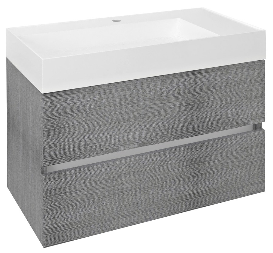 ODETTA umyvadlová skříňka 82x50x43,5cm, dub stříbrný DT085-1111