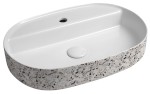 INFINITY OVAL keramické umyvadlo na desku, 60x40cm, terrazzo 10NF65060-2L-TRZ