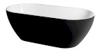 REDUTA volně stojící vana litý mramor 150x75x46cm, černá/bílá 72974