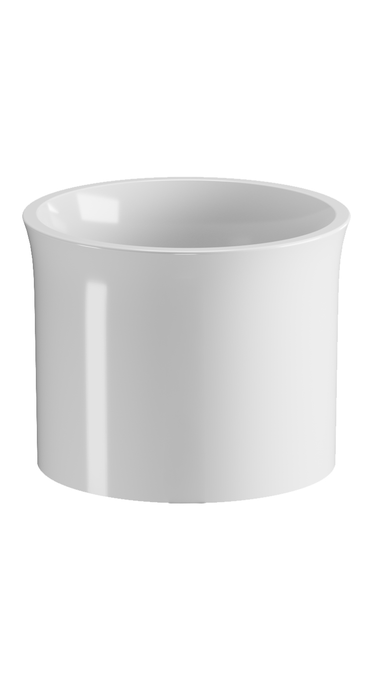 564401 (62080) THE NEW YORKER keramické umyvadlo na desku vysoké, průměr 40cm, bílá mat 564401