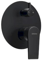 KAI podomítková sprchová baterie, 2 výstupy, otočný přepínač, černá mat KA43/15