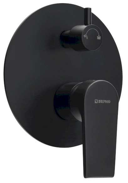 KAI podomítková sprchová baterie, 2 výstupy, otočný přepínač, černá mat KA43/15