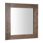 BA051S (48960) BRAND zrcadlo v dřevěném rámu 80x80cm, mořený smrk BA051S