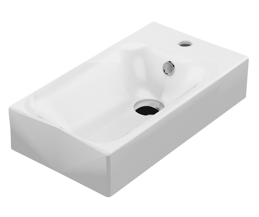 CENTO keramické umývátko 45x25cm, pravé/levé, bílá 353701