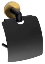 WS007BG (59062) LARISSA držák toaletního papíru s krytem, černá/zlato mat WS007BG