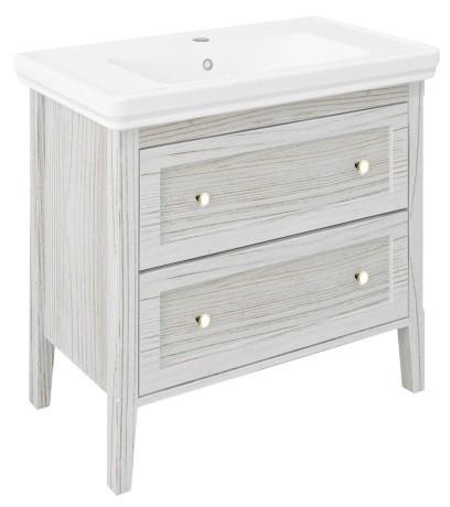 CROSS umyvadlová skříňka 85x81x47cm, 2x zásuvka, starobílá CR291