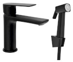 SK401B (56192) Stojánková umyvadlová baterie s bidetovou sprchou, černá mat SK401B