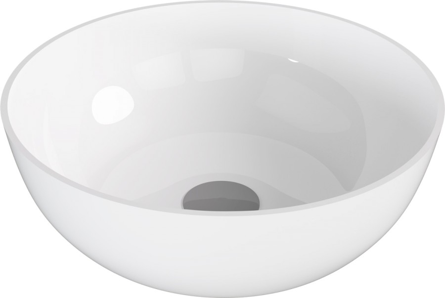 14337 (58388) BANERA ROUND umyvadlo na desku, litý mramor, průměr 39cm, bílá 14337