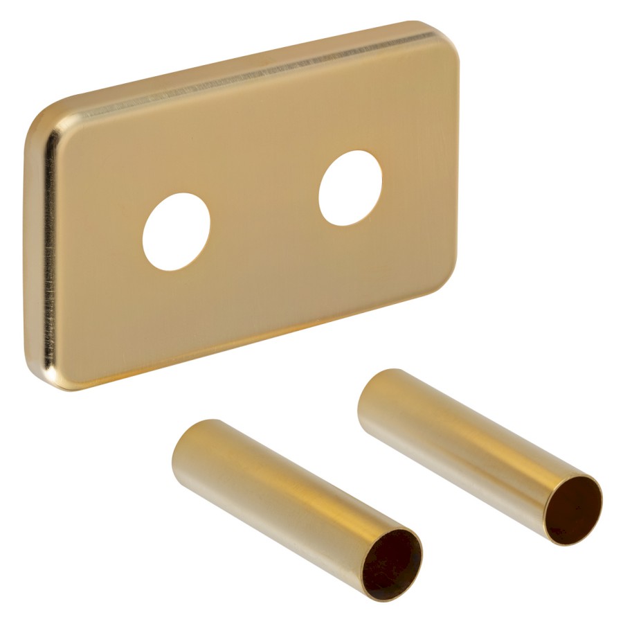 CP7135GM (58170) Krycí rozeta obdélníková k připojení TWIN, zlato mat CP7135GM