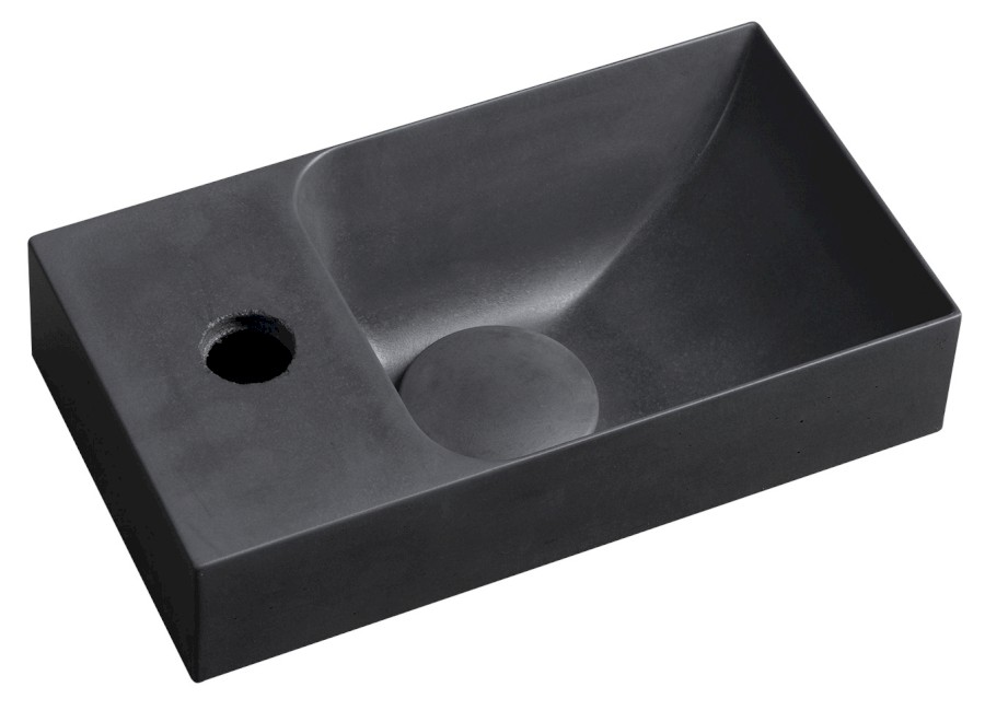 PICCOLINO betonové umývátko 30,8x17cm, baterie vlevo, antracit mat PK30016
