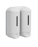 A94601 (58282) SHOWER SMALL dvojitý dávkovač tekutého mýdla, 2x170ml, bílá A94601