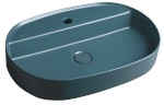 INFINITY OVAL keramické umyvadlo na desku, 60x40cm, zelená petrol 10NF65060-2P