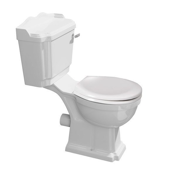 ANTIK WC kombi, mísa+nádržka+splachovací mechanismus+PP sedátko, bílá/chrom AK104