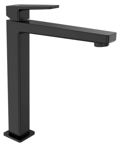 TURSI stojánková umyvadlová baterie vysoká, prodloužená hubice, černá mat TI007B