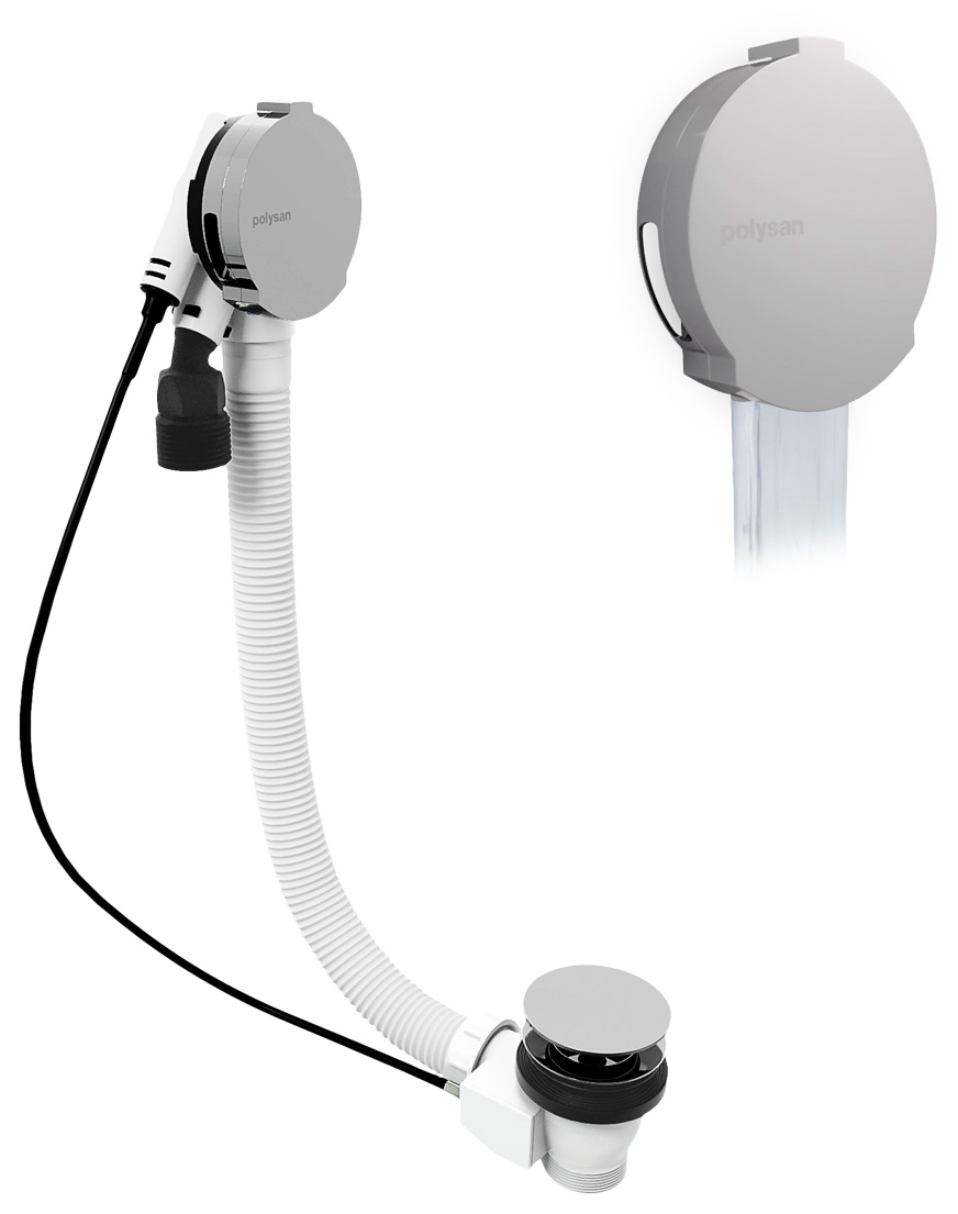 71855 (53689) Vanová souprava s napouštěním, bovden, délka 1000mm, zátka 72mm, chrom 71855