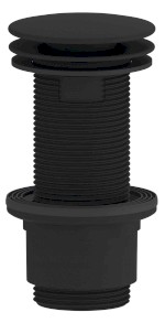 Umyvadlová výpust 5/4“, neuzavíratelná, velká zátka, 10-80mm, ABS/černá mat CV1232B