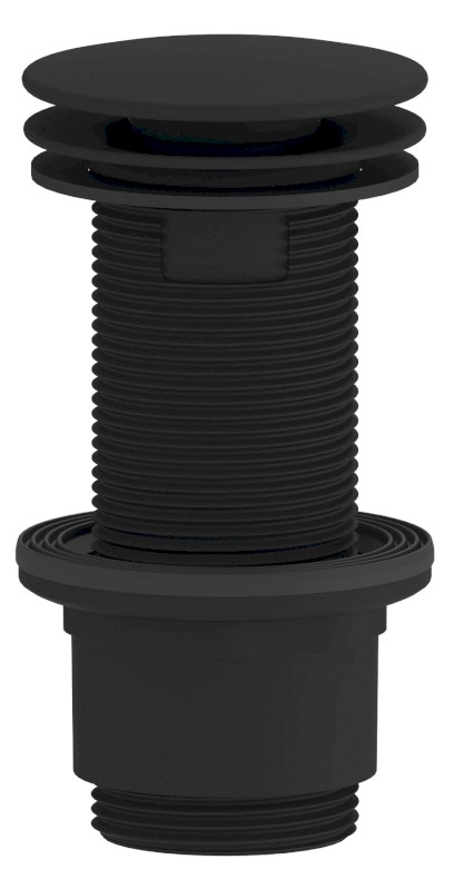 Umyvadlová výpust 5/4“, neuzavíratelná, velká zátka, 10-80mm, ABS/černá mat CV1232B