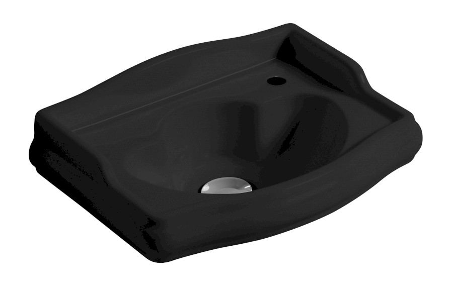 103331DX (52042) RETRO keramické umývátko 41x30cm, otvor pro baterii vpravo, černá mat 103331DX