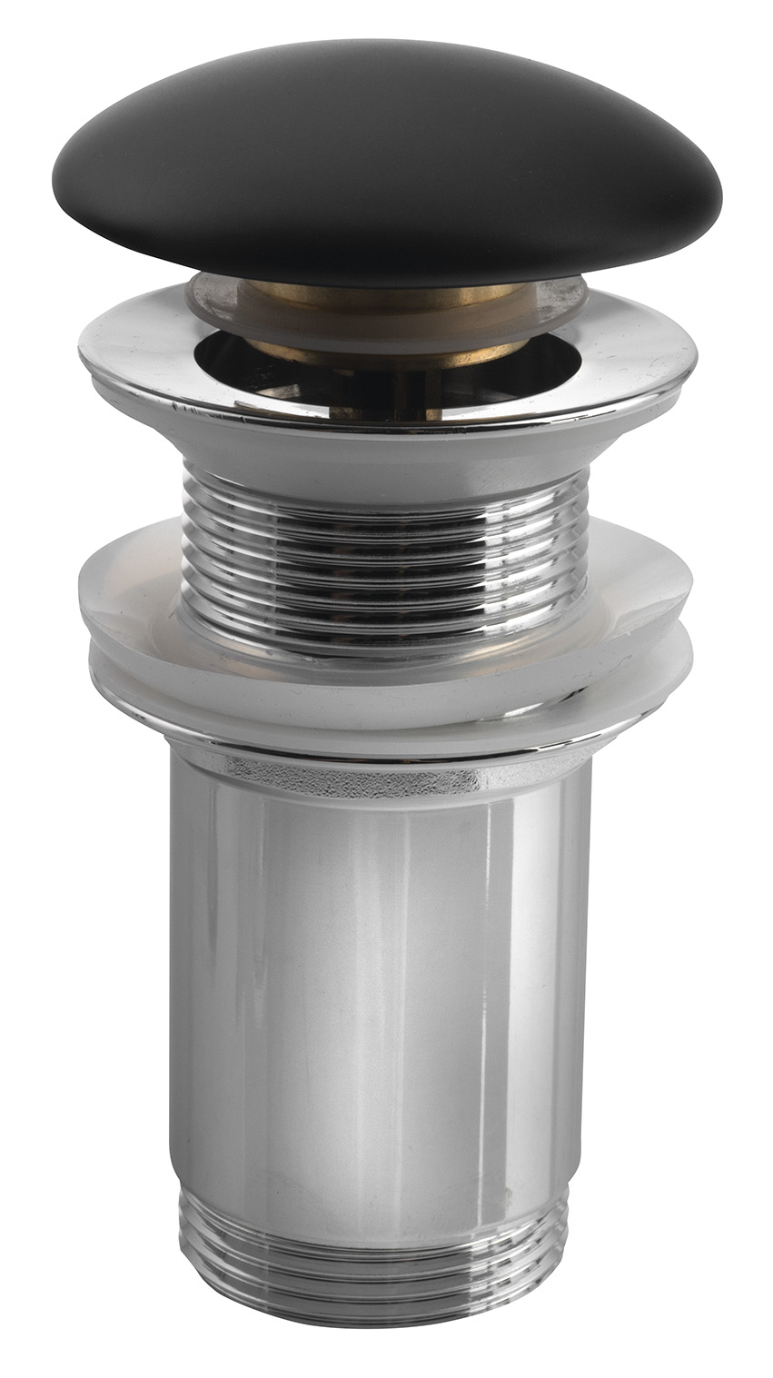 Umyvadlová výpust 5/4“, click-clack, keramická zátka, 10-50mm, černá mat AR901