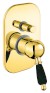KIRKÉ BLACK podomítková sprchová baterie, 2 výstupy, černá páčka, zlato KI42NZ