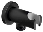 Držák sprchy kulatý, pevný, s vyústěním, černá mat 1205-09B