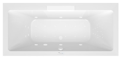 CASCATA hydromasážní vana, 185x85x45cm, kaskáda bílá, Highline Hydro-Air, bílá 73836.101.6020